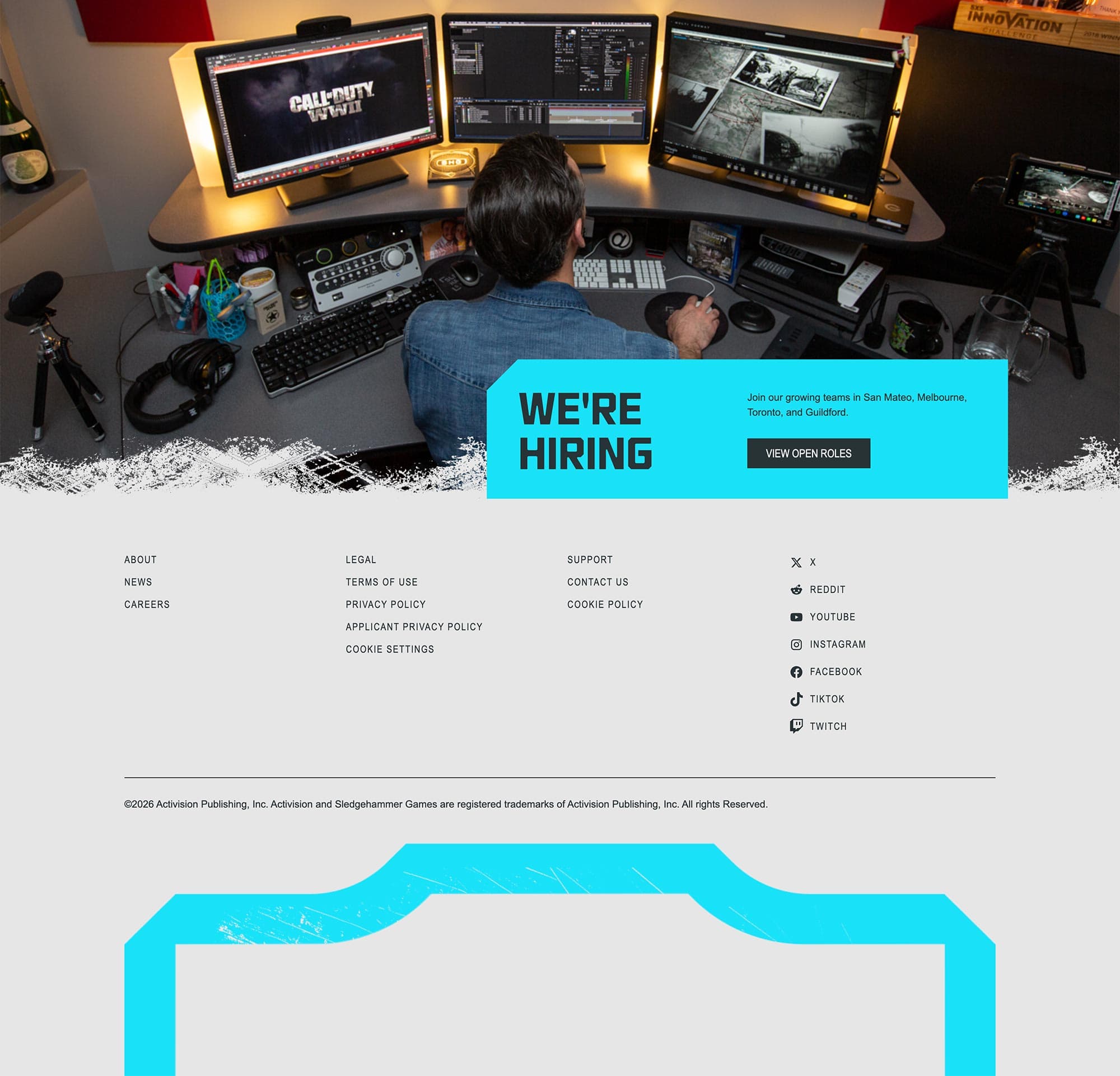 Sledgehammer Games footer section